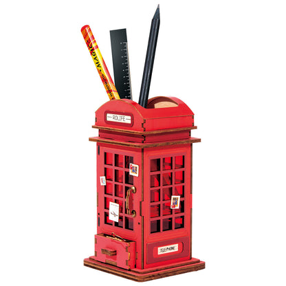 Jigsaw Toy Wooden Pen Holder Desktop Storage Box