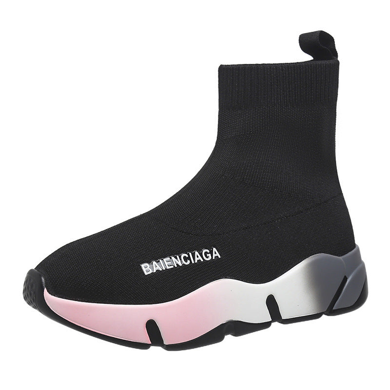 Black Sock Boots Platform Shoes