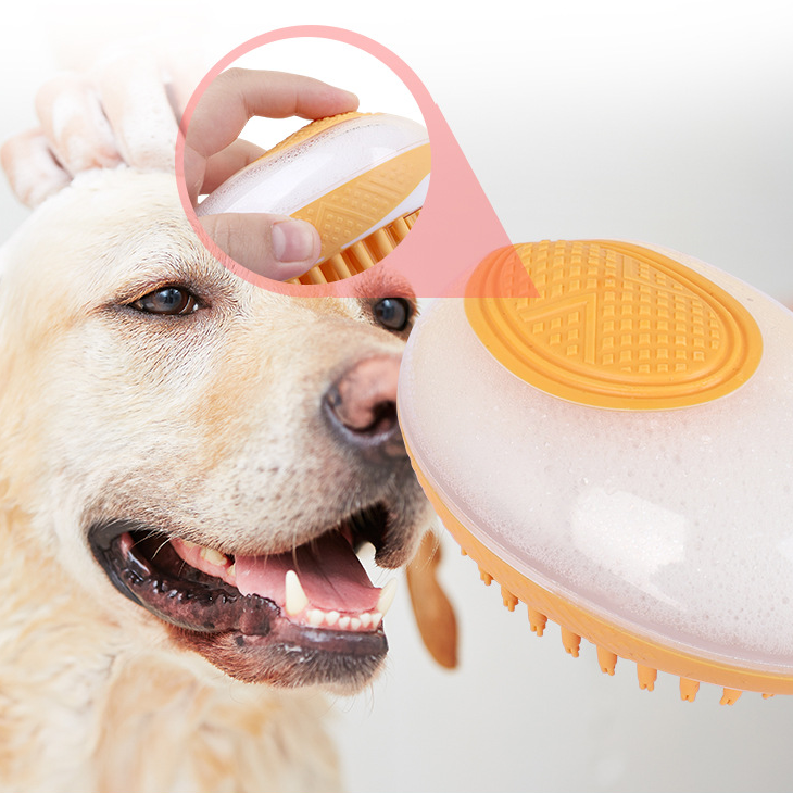 Brosse de bain 2 en 1 pour chien et chat, peigne de massage SPA pour animaux, en silicone souple, pour toilettage sous la douche, outil de nettoyage pour chien, produits pour animaux de compagnie