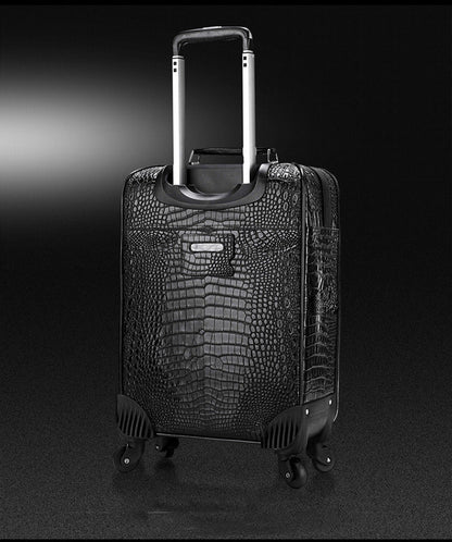 Genuine Leather Crocodile Pattern Suitcase Men's Top Layer Cowhide