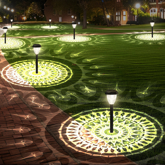 10-Pack Solar Pathway Lights – Bright White LED, Auto On/Off, Mandala Pattern Moktan Sabai