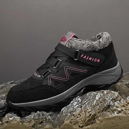 Bottes de neige pour femmes, doublées polaire, chaussures thermiques grande taille, chaussures décontractées portables d'extérieur pour femmes