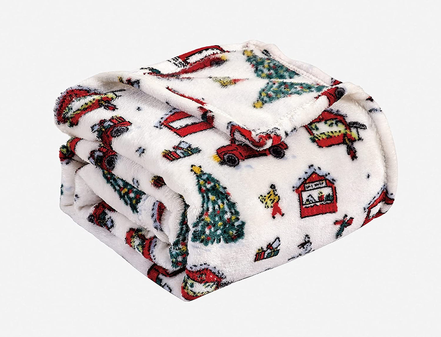 Decor&More Happy Holidays Microplush Throw Blanket (50“ x 60“) - Christmas Time