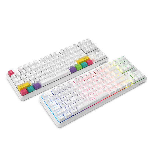 Clavier mécanique double mode filaire/Bluetooth sans fil Blackmail k870t 87 touches RVB bureau jeu téléphone mobile tablette