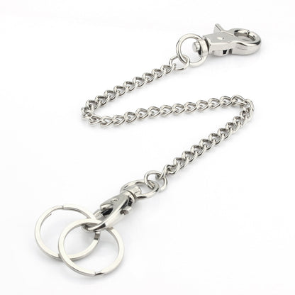 Chain 2 Pack 8" — Heavy Duty Pocket Keychain Lobster Clasp & Key Rings for Jeans
