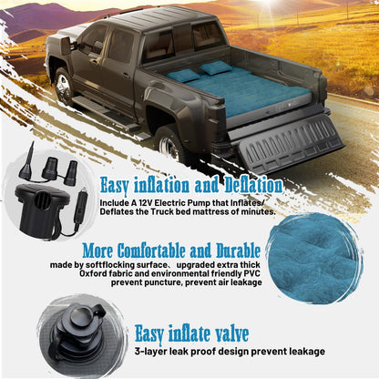 Matelas gonflable de camion court Umbrauto 1.0, 1,68-1,77 m, sarcelle