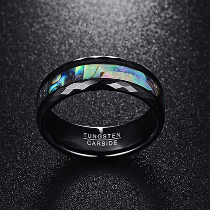Bague en or et tungstène plaquée de placage noir