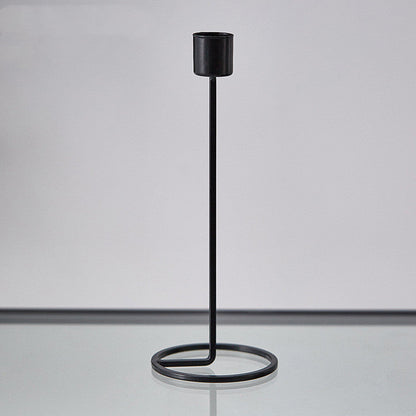 Iron Art Perforated Candlestick Table Decoration Candlelight Dinner Props