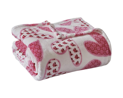FAITH, HOPE, LOVE HOME DÉCOR Heart Throw Blanket – Ultra Soft Microplush 50"x60" | Cozy Love Theme Gift for Couch, Bed, Travel | Washable