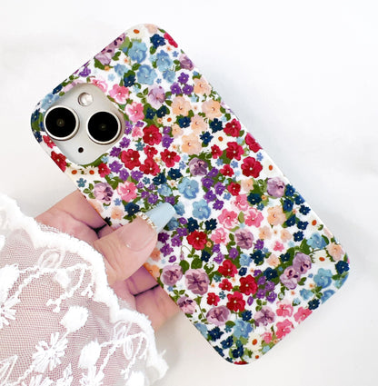 iPhone 14/13 6.1" Flower Case for Women - Soft Matte TPU Cover with Elegant