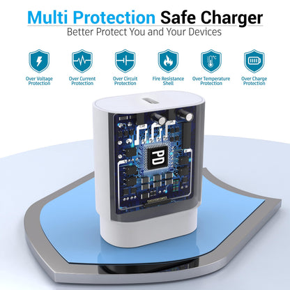 USB-C Fast Charging Block 30W PD - Wall Charger Adapter for iPhone 17 16 15 and Samsung S25