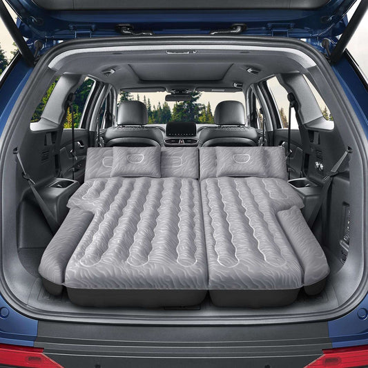 DikaSun Universal SUV Air Mattress – Upgraded Flocking, Extra-Thick Oxford Surface, with Electric Pump & 3M Charging Cable (Grey）)