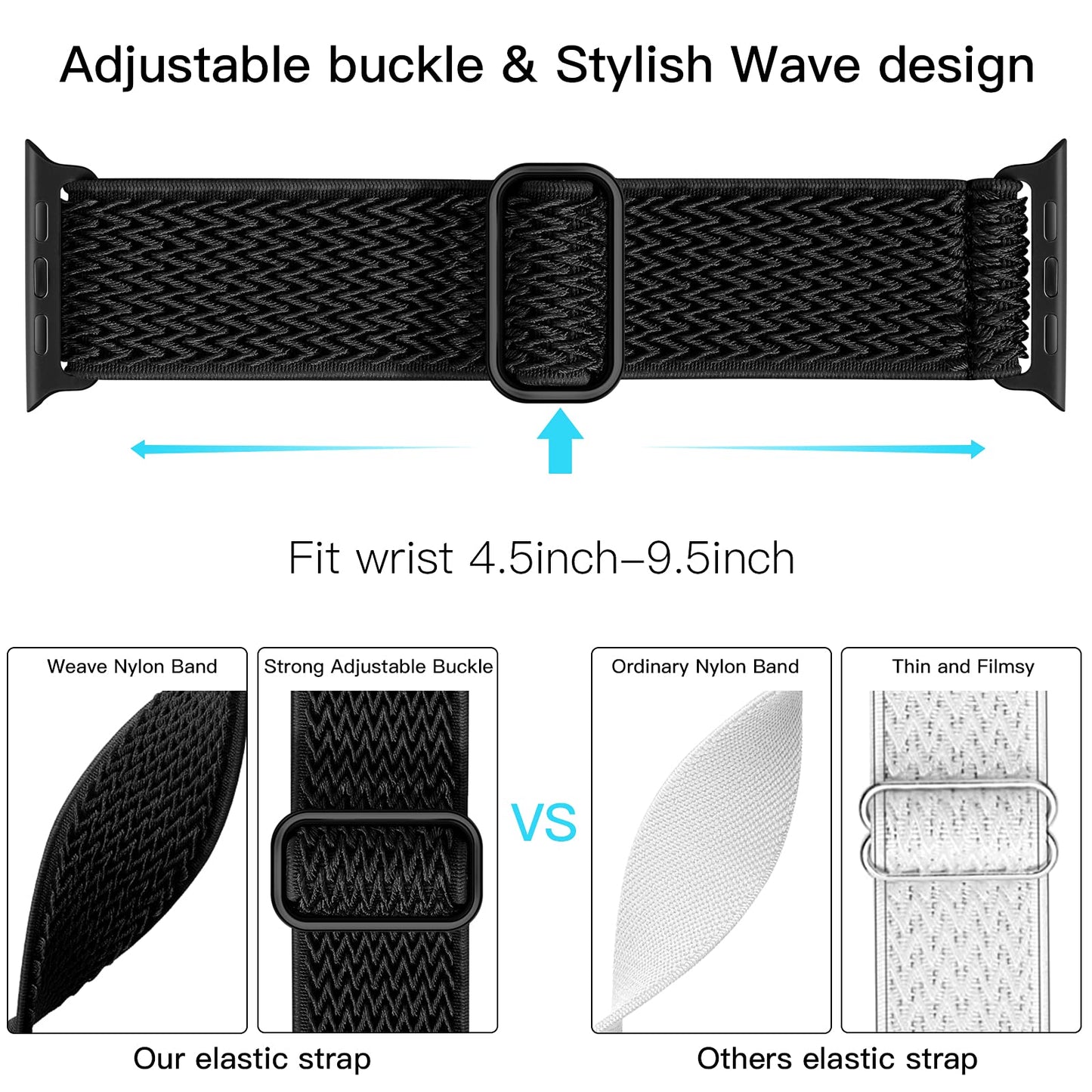 Watch Elastic Nylon Band — Stretchy Solo Loop for Series 1-11, SE & Ultra 38mm-4