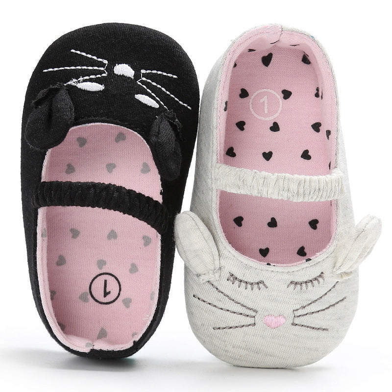 Chaussures de marche à semelles souples pour bébé fille Trésor Lapin Mignon en coton