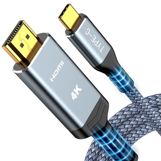 Cable USB-C a HDMI de 1,8 m (4K a 60 Hz), Cable trenzado de alta velocidad tipo C a HDMI 2.0, Thunde