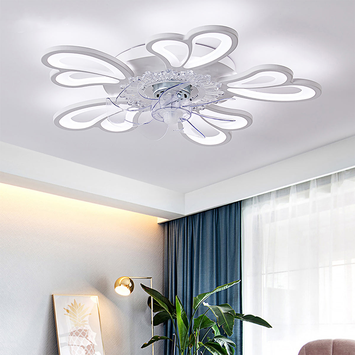 Lámpara de techo con ventilador moderna y sencilla para dormitorio, silenciosa, para sala de estar