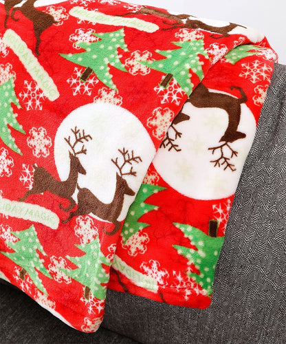 Decor&More Festive Holiday Microplush Throw Blanket (50" x 60") - Holiday Magic