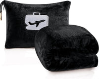 Comfort Fly Travel Blanket & Pillow" 2-in-1 Micro Plush Airplane Blanket with Carry Case (40" x 70")
