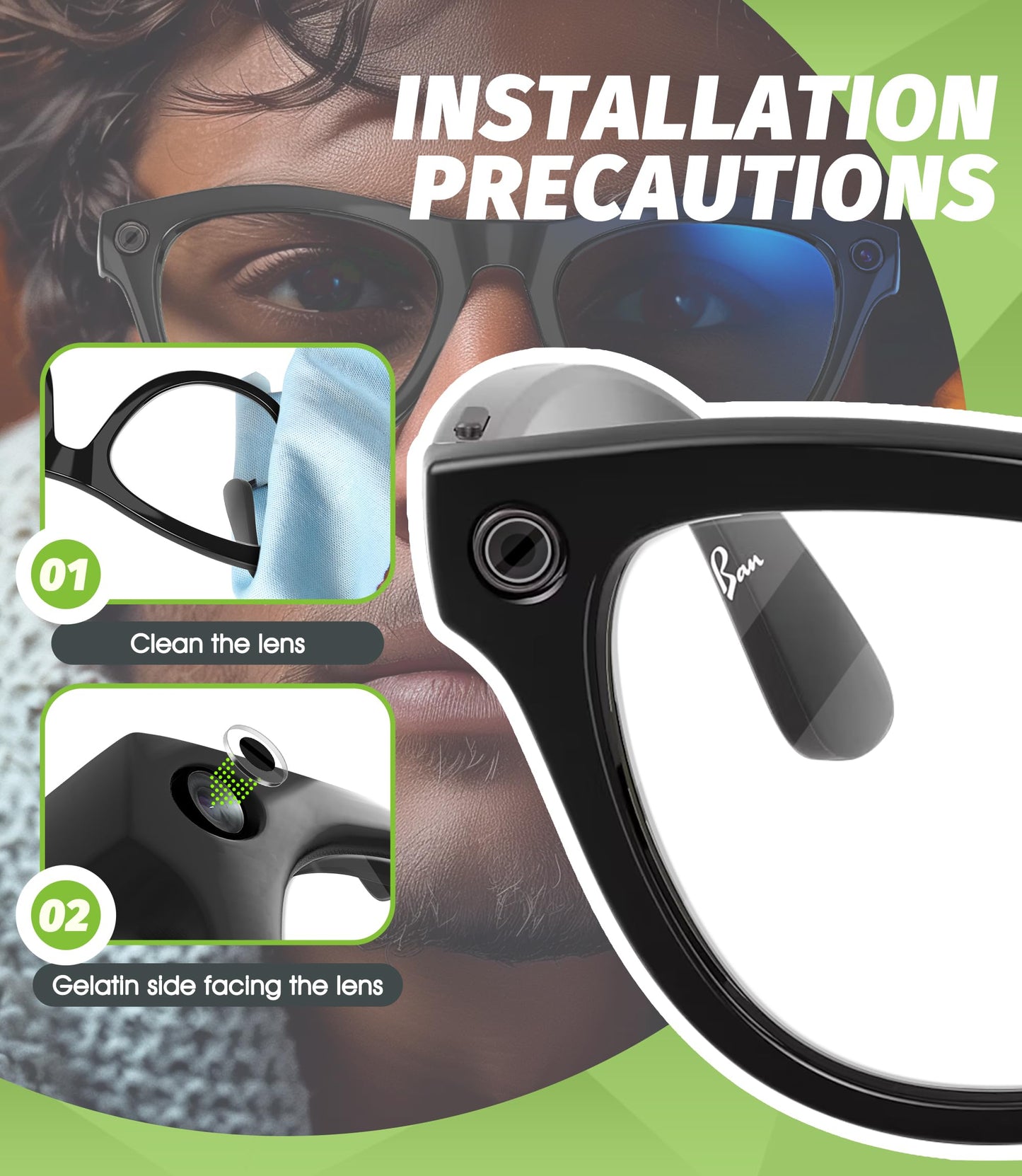 Pcs Led Light Cover Ray-Ban Meta Wayfarer/Skyler/Headli