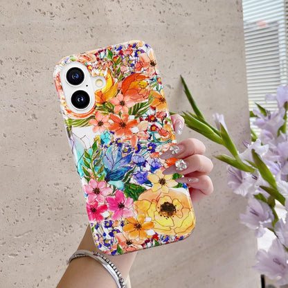 for iPhone 16 Case for Women, Cute Floral Print Girly Design Kawaii C