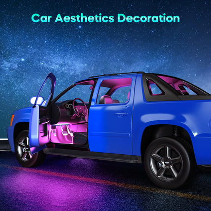 Interior LED Lights — Music Sync App Control Color Changing USB Strip Lights for
