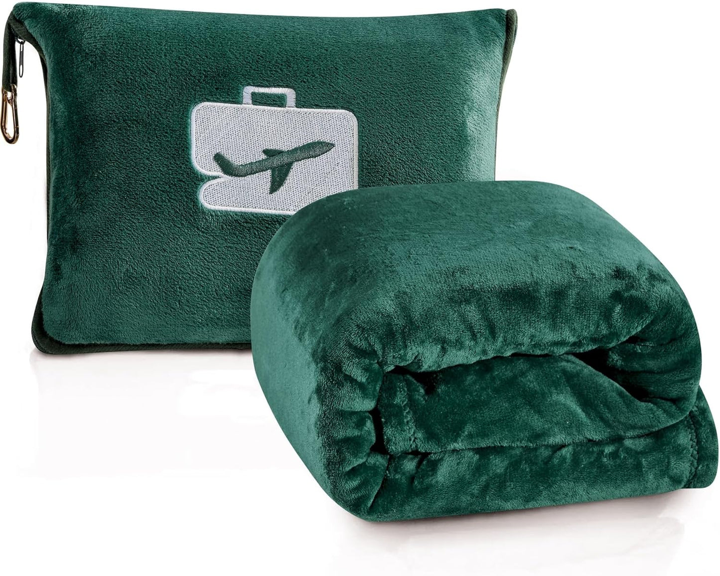 Comfort Fly Travel Blanket & Pillow" 2-in-1 Micro Plush Airplane Blanket with Carry Case (40" x 70")