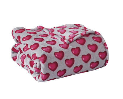FAITH, HOPE, LOVE HOME DÉCOR Heart Throw Blanket – Ultra Soft Microplush 50"x60" | Cozy Love Theme Gift for Couch, Bed, Travel | Washable