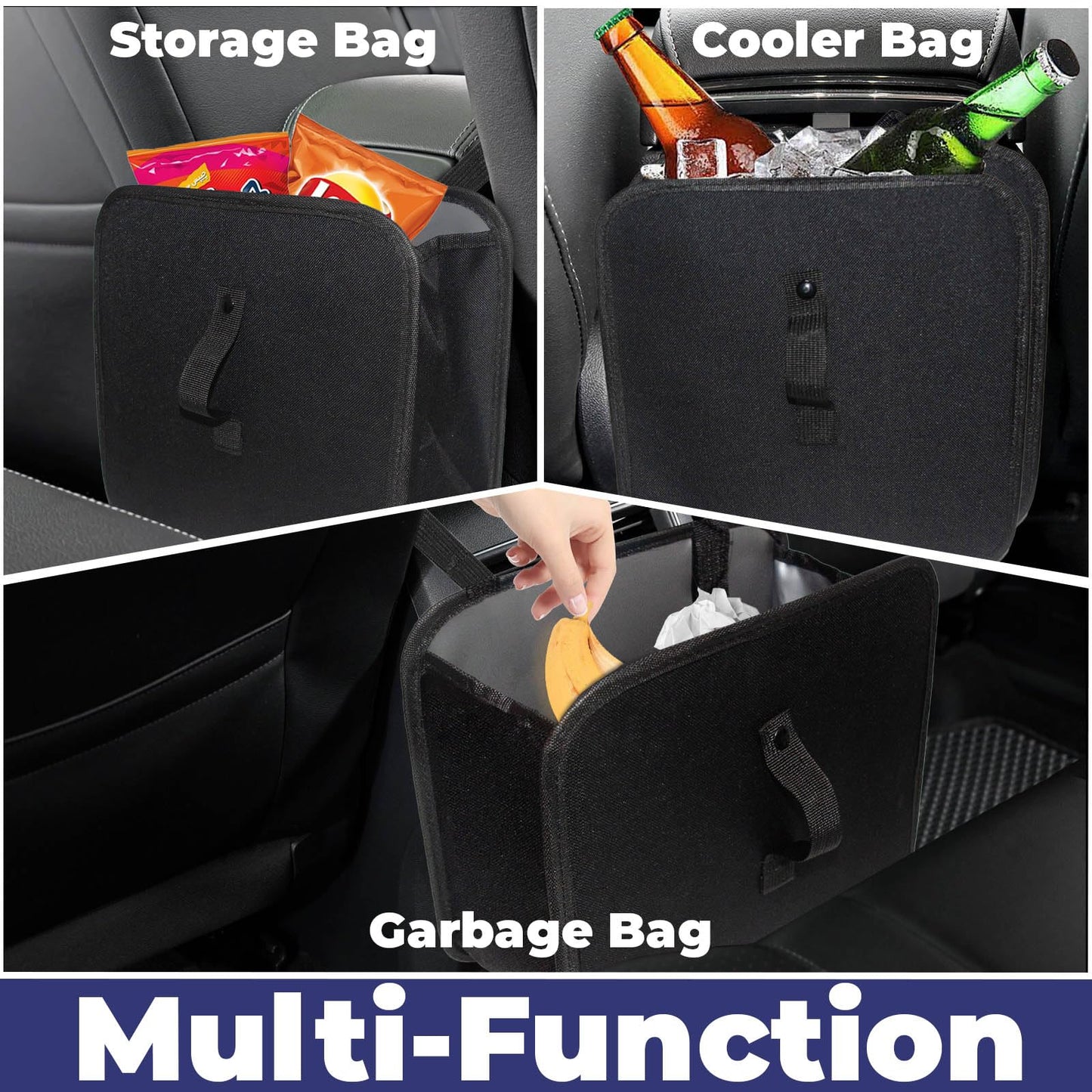 Poubelle, poubelle pliable, sac poubelle suspendu pliable pour siège de voiture, 7,5 litres