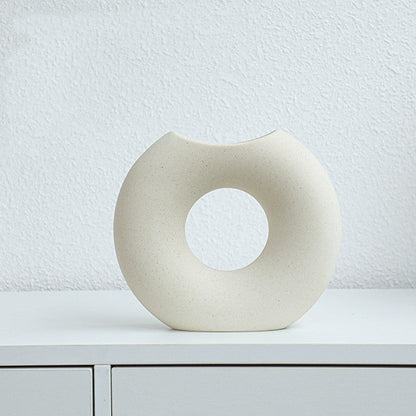 Vase en céramique style nordique, forme demi-cercle, créatif