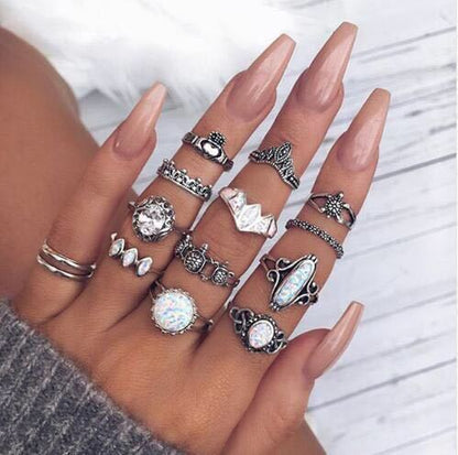 Women's Vintage Water Drop Diamond Ring Suit