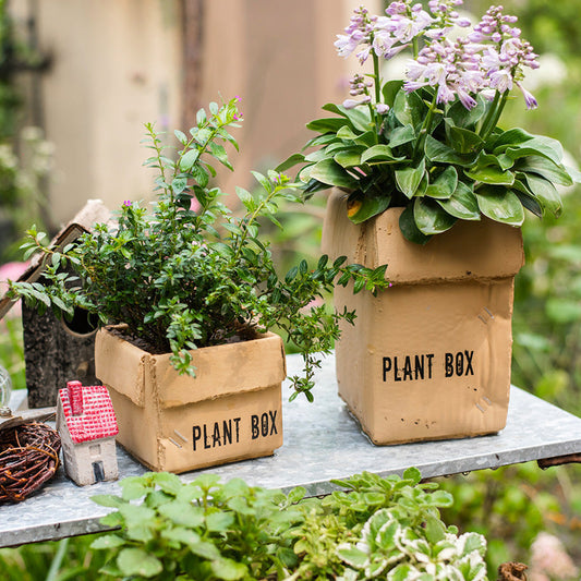 Florero de cemento de papel kraft, maceta creativa para balcón interior