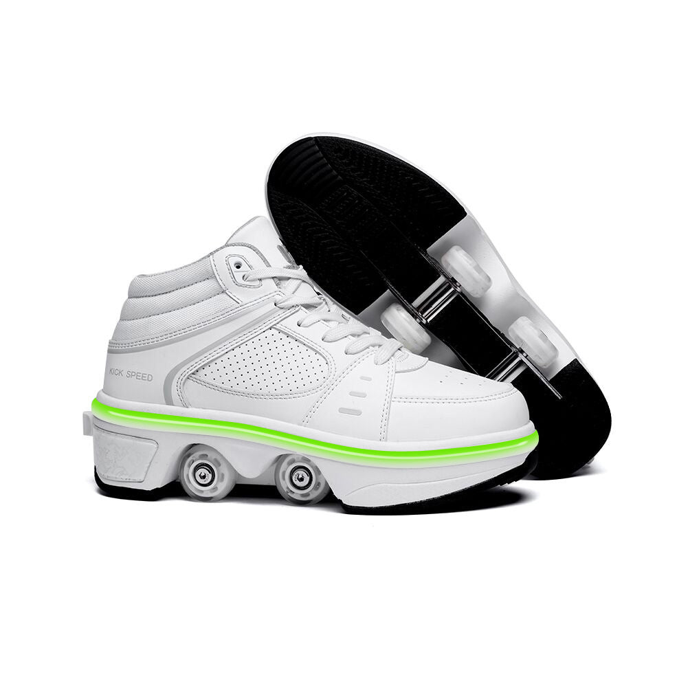 Patines de Rodillo con Ruedas de Deformación, Doble Fila