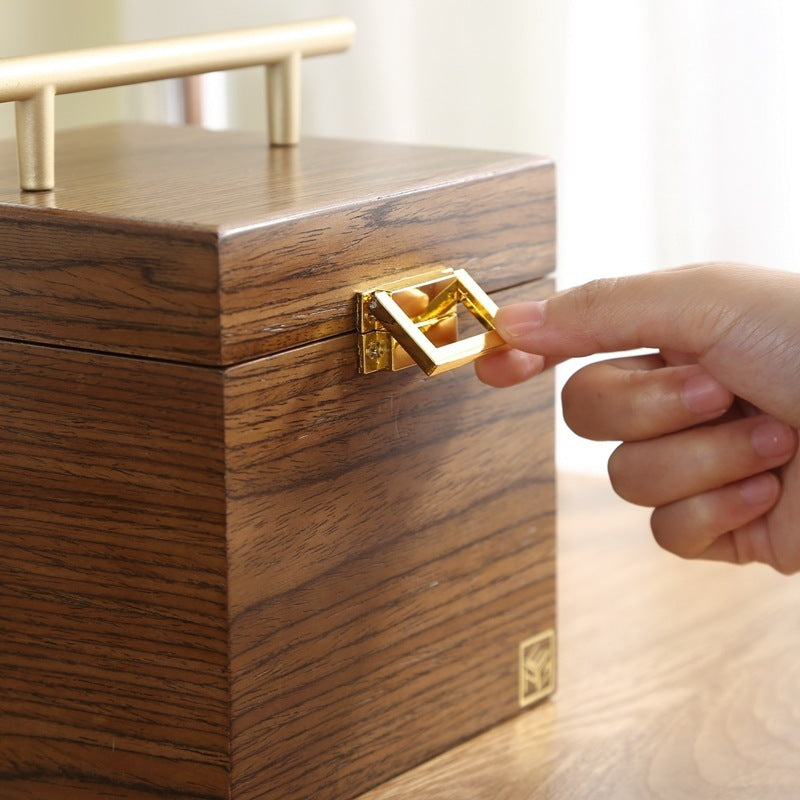 Boîte à bijoux classique en bois de rangement cosmétique