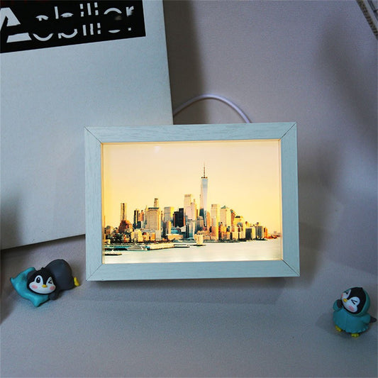 Lampe de chevet personnalisée à faire soi-même, cadre photo lumineux créatif pour anniversaire