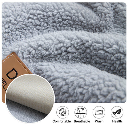 Toalla de sofá de lana de cordero de color liso moderno para invierno, fundas de sofá suaves y lisas de felpa gruesa para sala de estar, cubierta antideslizante para sofá