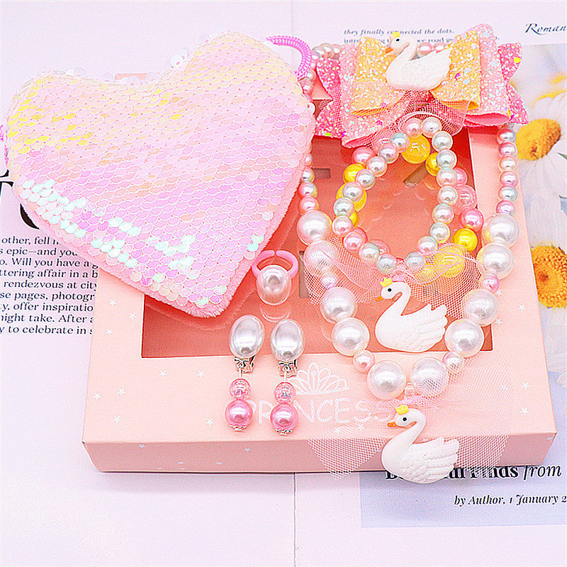 Ensemble de bijoux collier et bracelet queue de sirène pour enfants