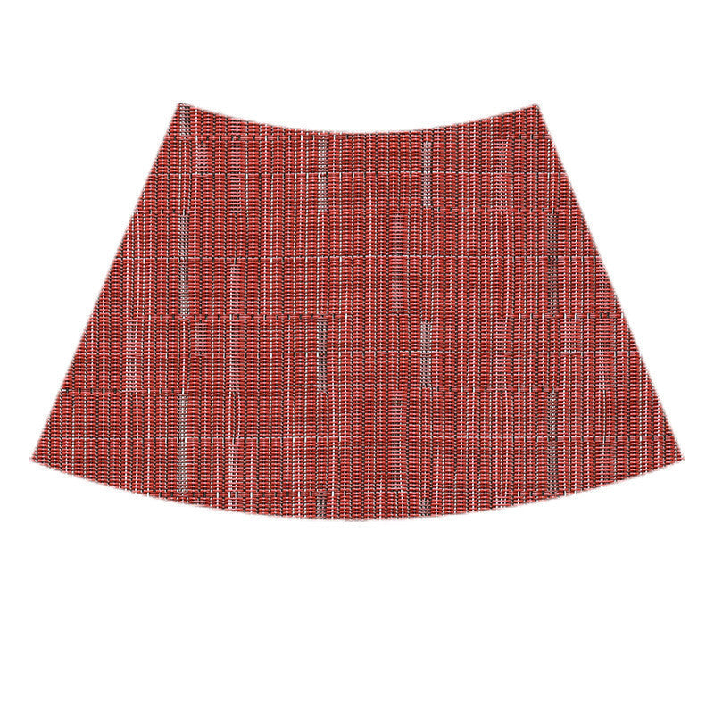 Mantel individual de PVC con forma de abanico para mesa redonda, con aislamiento térmico