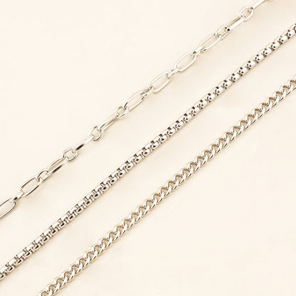 New European And American Style Pants Chain Men And Women Three-layer Silver Personality Chain With Jeans Punk Hip Hop Accessories
