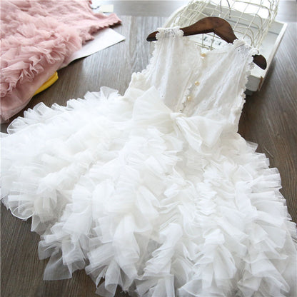 Jupe gâteau multicouche en filet pour fille - Robe de petite fille tendance
