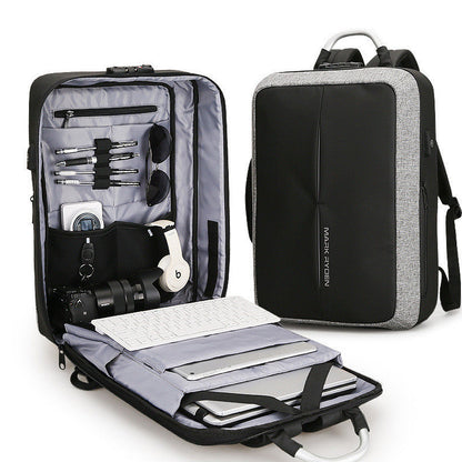 BLACK Men's backpack rechargeable usb computer bag