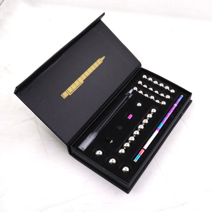 Boîte cadeau anti-stress Kits dorés noirs amusants Stylo polaire magnétique Fidget avec stylet bille
