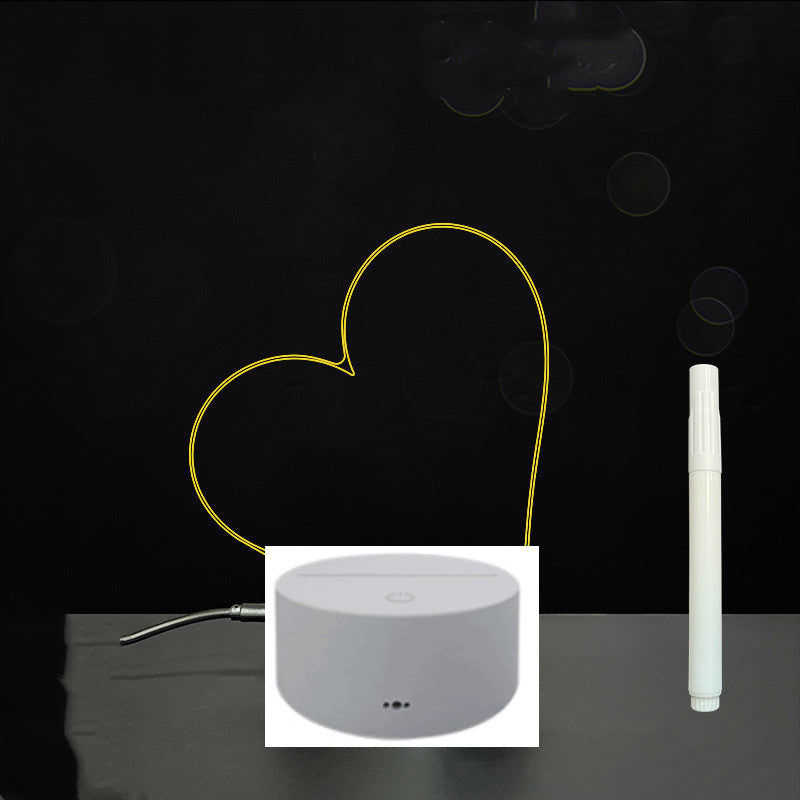 Tableau de messages manuscrits en acrylique 3D avec lumière LED
