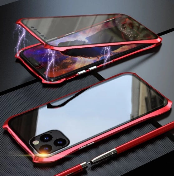 Metal Glass Magnetic iPhone 11 Case – Slim Solid Color Back Cover | 4 Colors