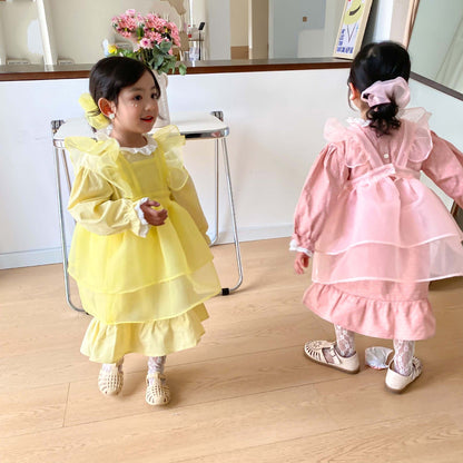 Robe de princesse en organza à volants pour filles