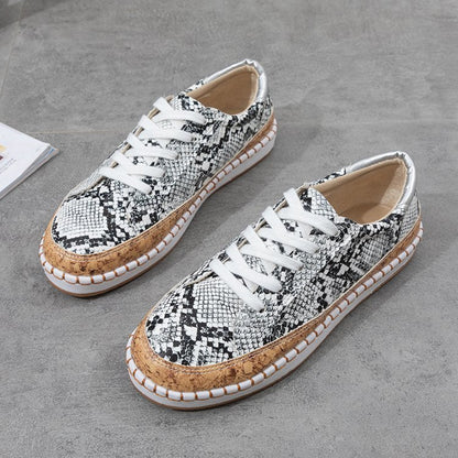 Chaussures Femme Plateforme Serpent Imprimé Mode Décontracté