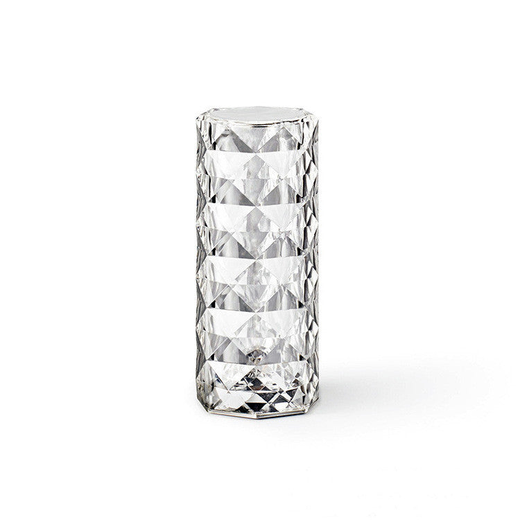 Lampe en cristal nordique USB Lampe de table Chambre tactile variateur Lampe d'ambiance diamant Lampe de projecteur rose Décoration