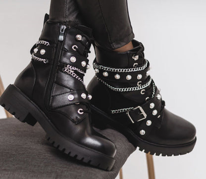 Botas de motocicleta todoterreno estilo británico para mujer