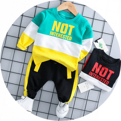 Round neck long sleeve two-piece suit