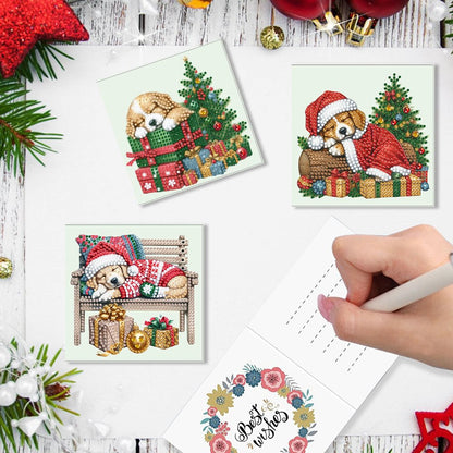 Christmas Style 6 Combination Puppy Style Handmade Greeting Cards