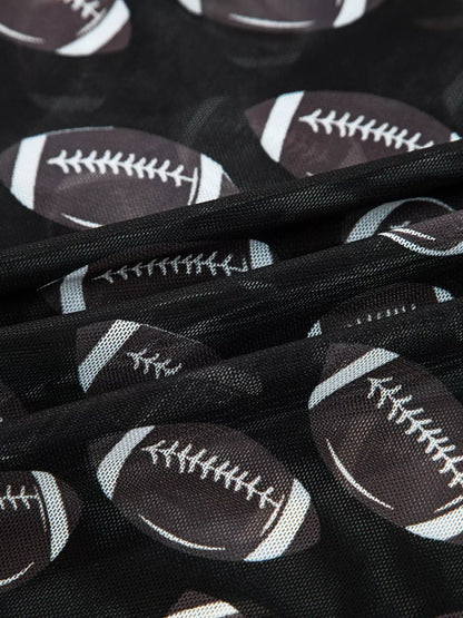 Game Day Mesh Sheer Long Sleeve Top